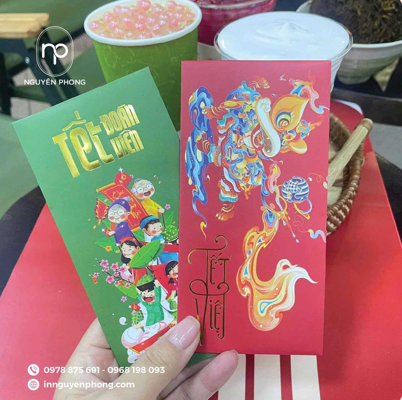 Lì xì ép nhũ sắc nét hơn lì xì truyền thống 